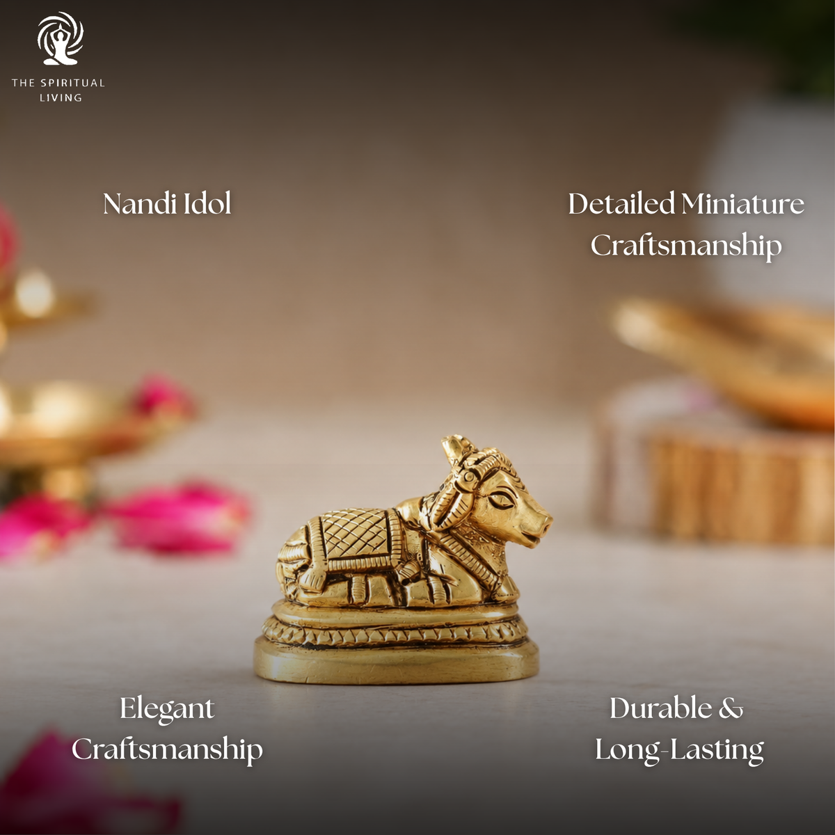 Nandi Idol Small Size | 4.5 Cm | Brass Murti | नंदी | Bull | Vastu | Ideal for Gifting | Nandi for Shivling | Miniature |
