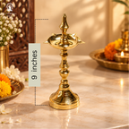 Pure Brass Diya Kerala |  9 Inche | Kuthu Vilakku | Diwali Gift Items | Home and Office |