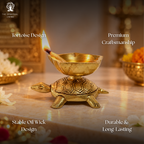 Tortoise Oil Lamp Diya (Brass) 3 inch