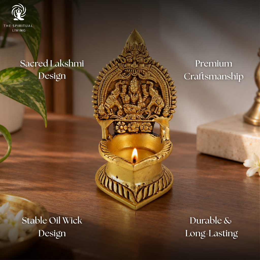 Brass Lakshmi Diya - 5INCH