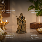 Brass Radha Krishna Statue - 4 Inch