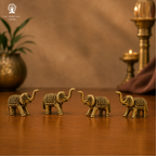 Small Brass Elephant - 1.5 Inch - 4 PCS