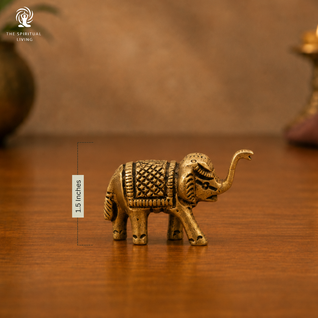 Small Brass Elephant - 1.5 Inch - 4 PCS