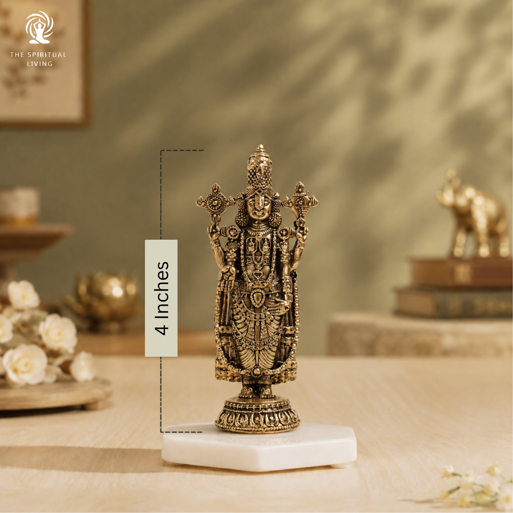 Brass Balaji Idol - 4 Inch