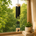 Black & Beige Windchimes - 6 Pipes