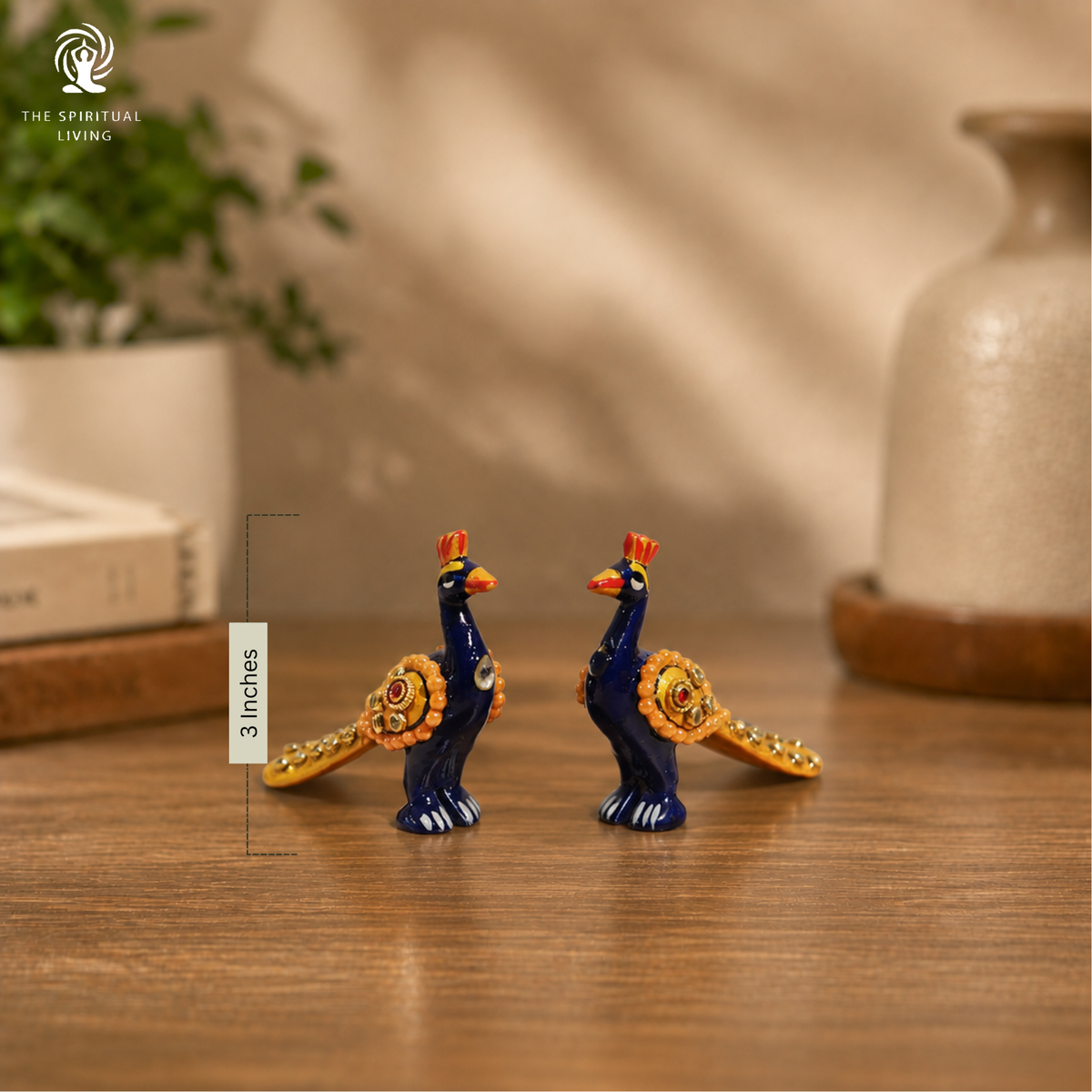 Peacock Decoration Items - 3 Inch - Pack of 2