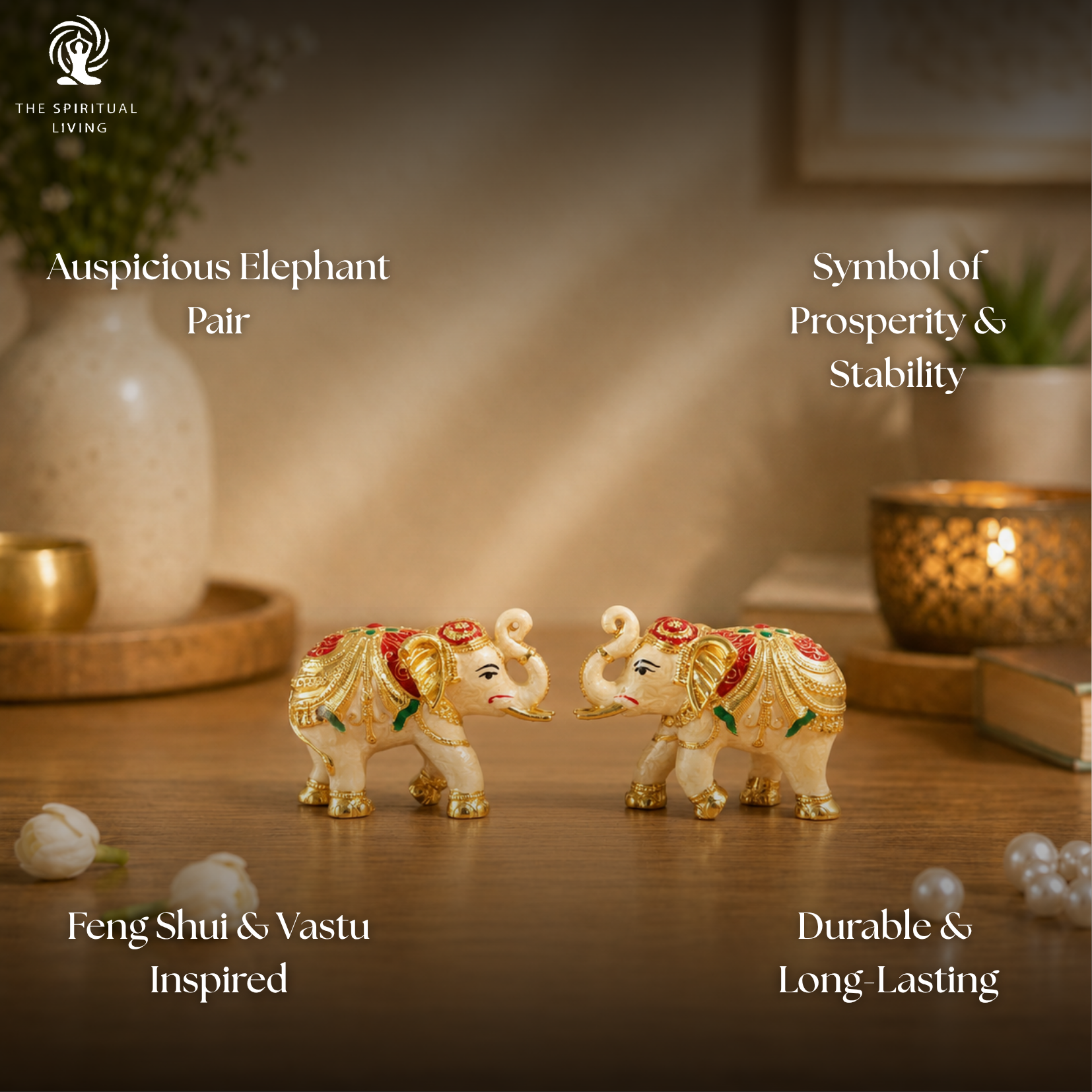 Elephant Statue for Good Luck - 3.5 Inch - 2 Pcs