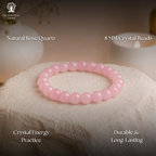 Healing Crystal Bracelets | Rose Quartz Bracelet | 8 MM | Men & Women |