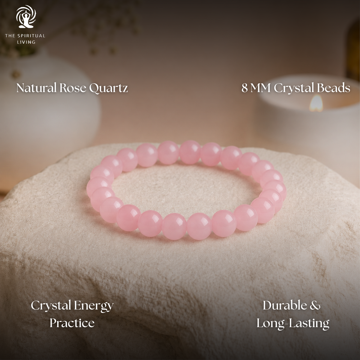 Healing Crystal Bracelets | Rose Quartz Bracelet | 8 MM | Men & Women |
