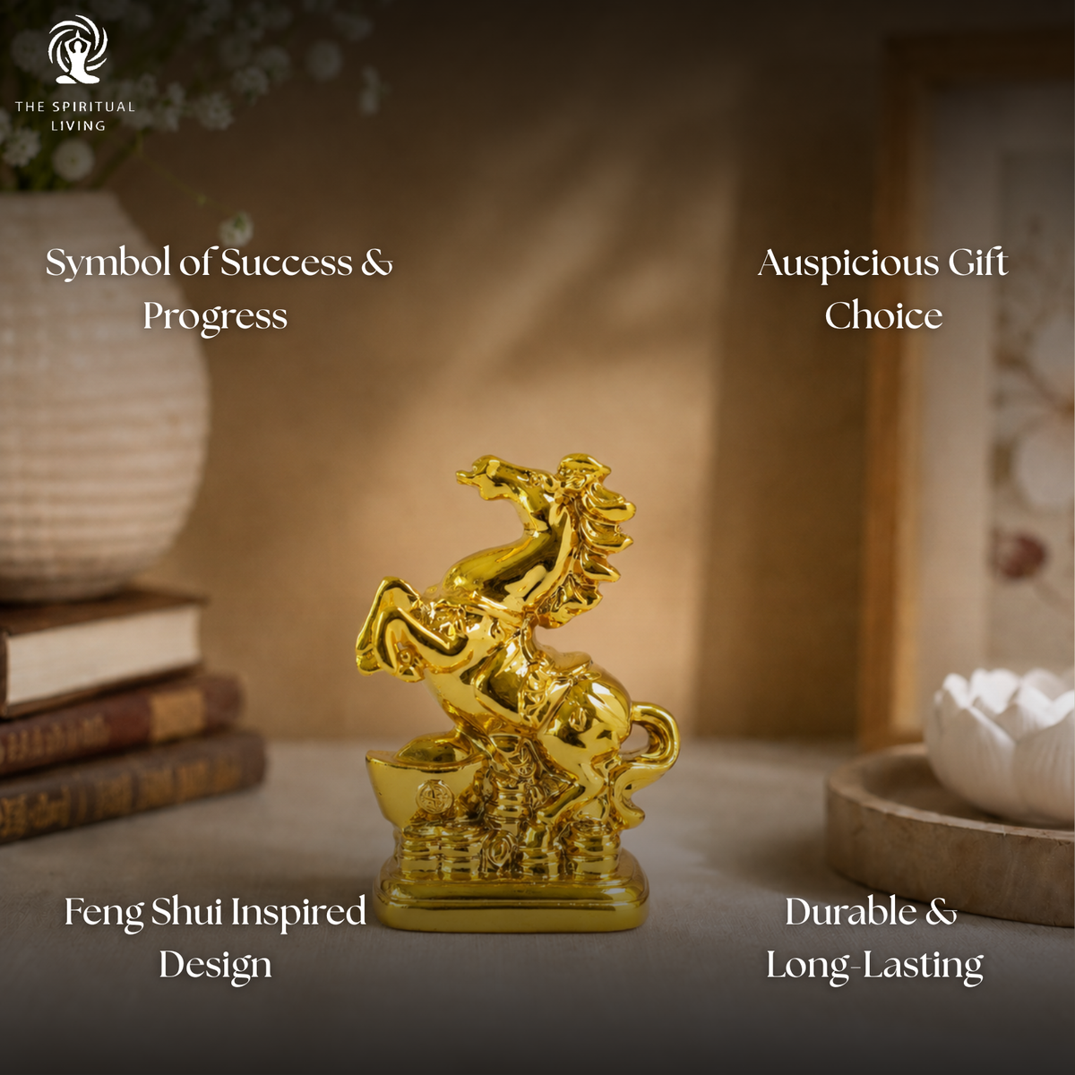 Feng Shui Horse | 3.25 Inch | Golden Horse for Vastu |