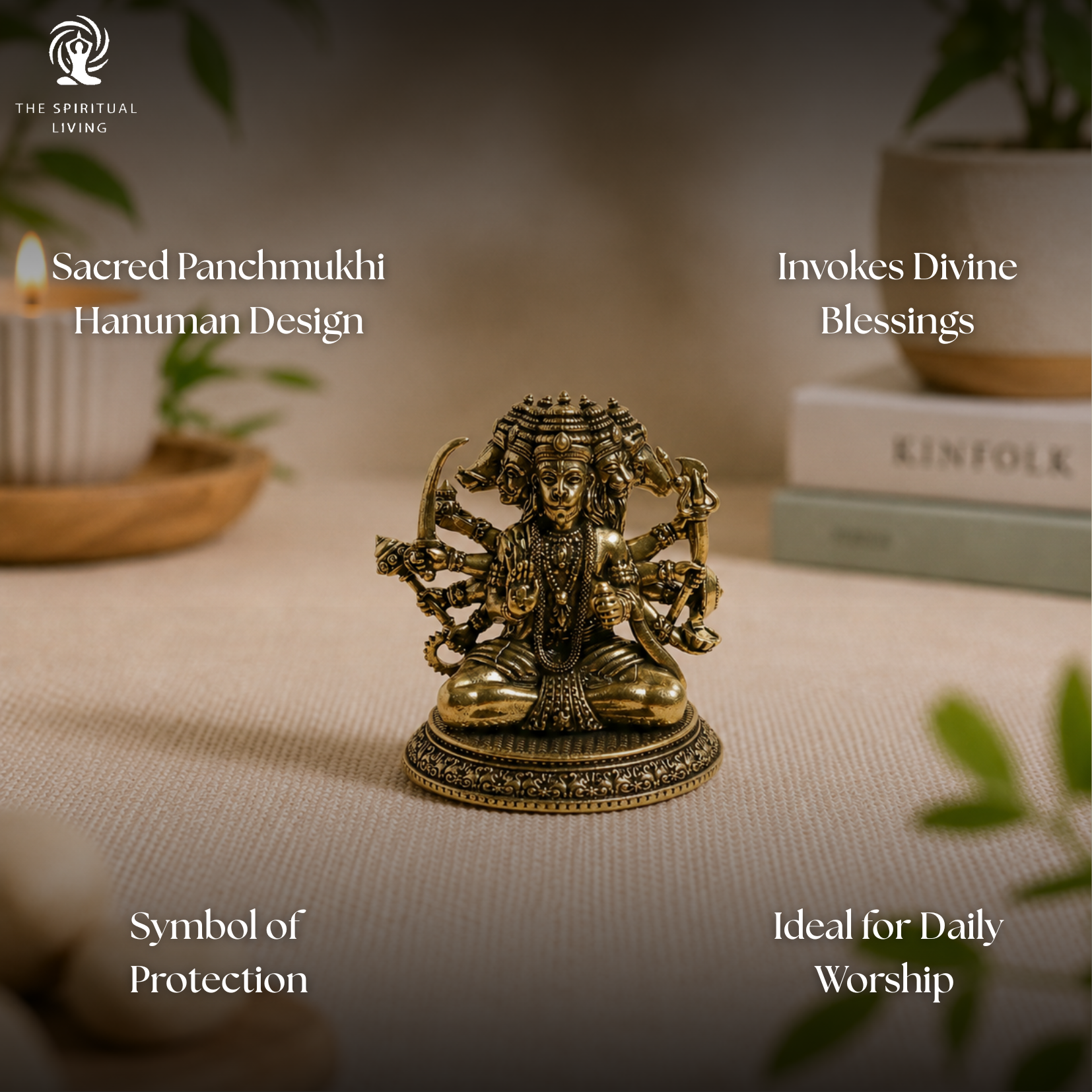 Brass Panchmukhi Hanuman Ji Ki Murti | 3 Inch |