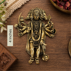 Brass Panchmukhi Hanuman for Door Entrance - 4 Inch