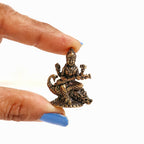 Brass Saraswati Maa Sitting On Swan | 1 Inch | Statue | Murti Miniature | Saraswathi Idol |