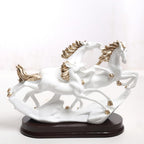 The Spiritual Living 3 Running Horse Figure White | 7 Inch | Feng Shui Items for Good Luck | Home | Running Horses Wall Decor | Showpiece |