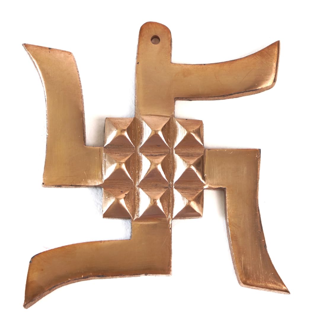 Copper Swastik for Door Entrance for Vastu - 3.5 Inch