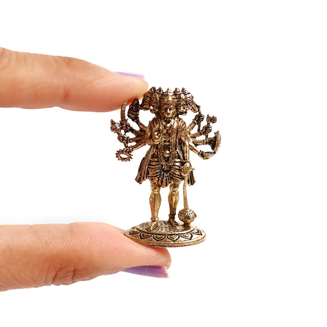 Brass Panchmukhi Hanuman Miniature | 1.5 Inch | Small | Hanuman Ji | जय श्री राम |