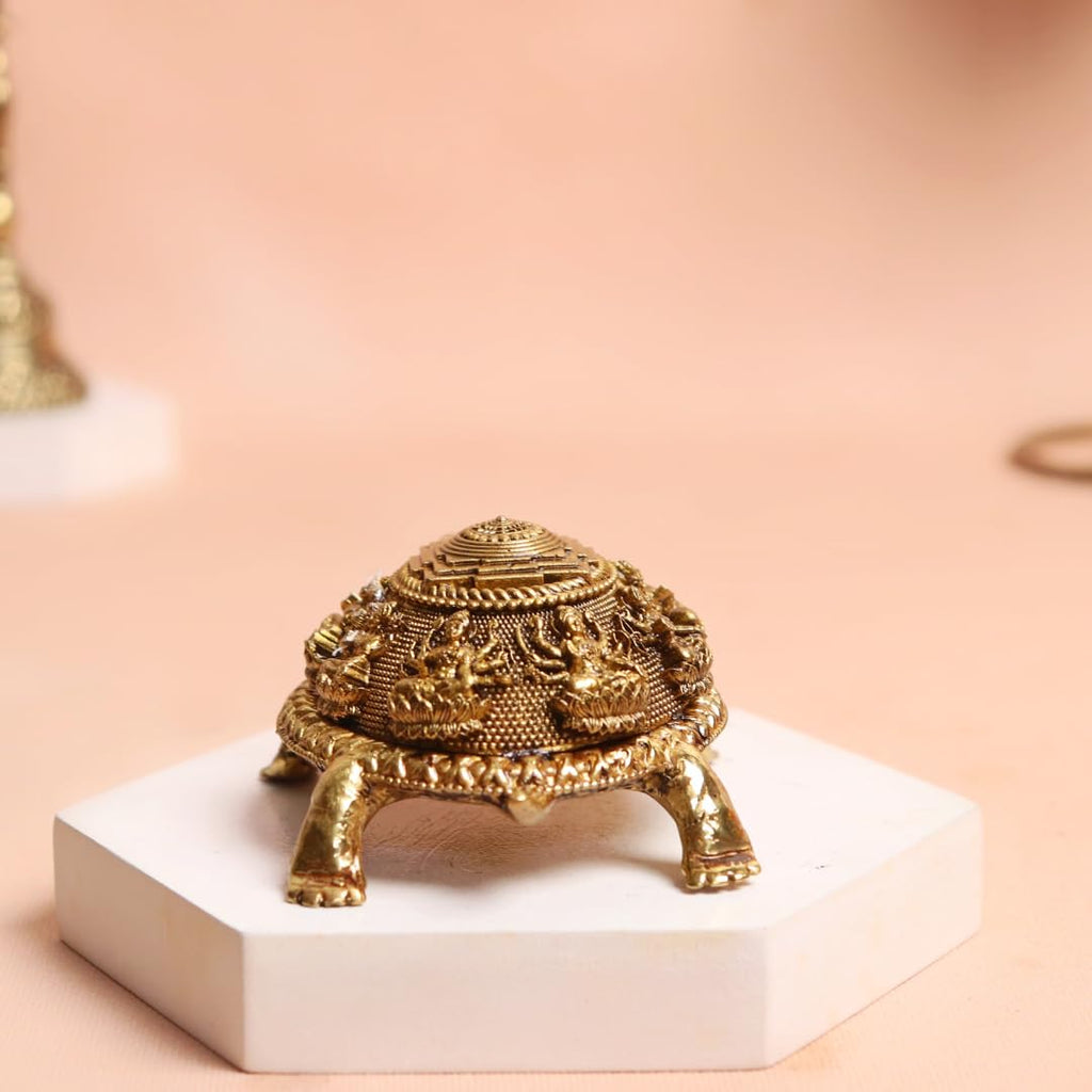Shri Yantra On Tortoise | 3.5 Inch | Ashtalakshmi Kurma | Turtle Showpiece