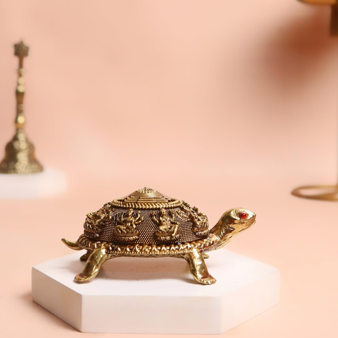 Shri Yantra On Tortoise | 3.5 Inch | Ashtalakshmi Kurma | Turtle Showpiece