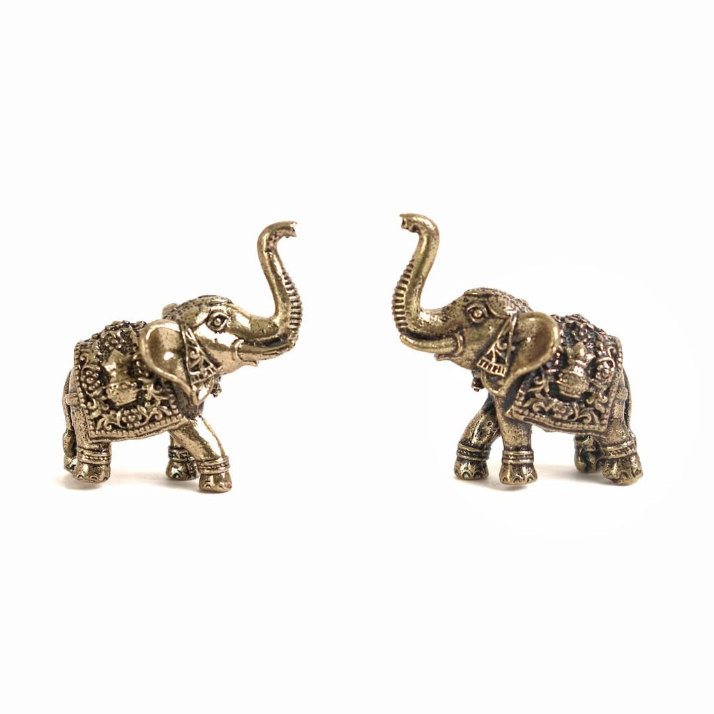 Elephant Miniature Figurine | 1 Inch | Fengshui & Vastu | Pack of 2 | Elephant Idol |