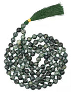 Moss Agate Crystal Japamala