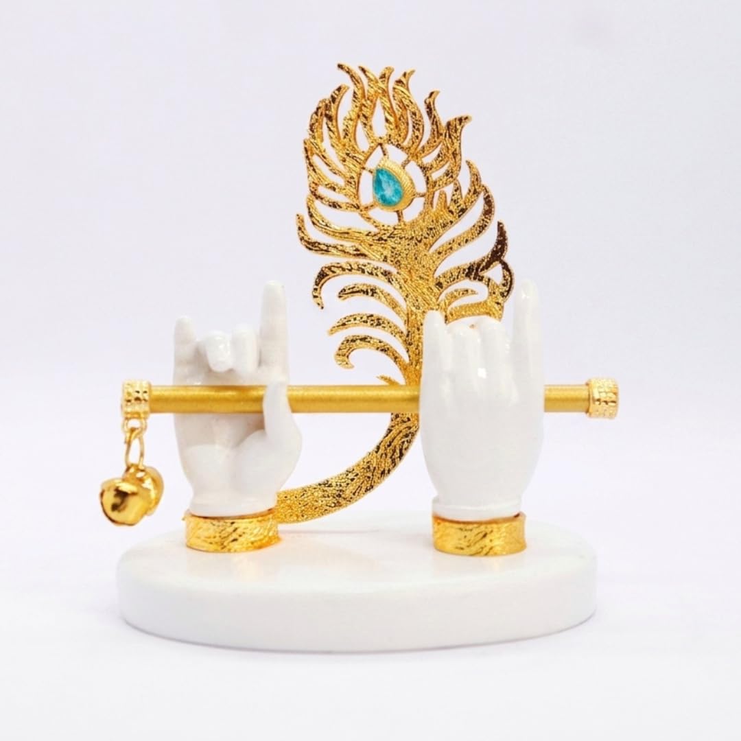 Small Krishna Hand with Flute Idol | 3 Inch | House Warming | Mor Pankh | Showpiece | Janmashtami |