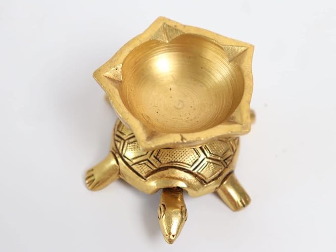 Tortoise Oil Lamp Diya (Brass) 3 inch