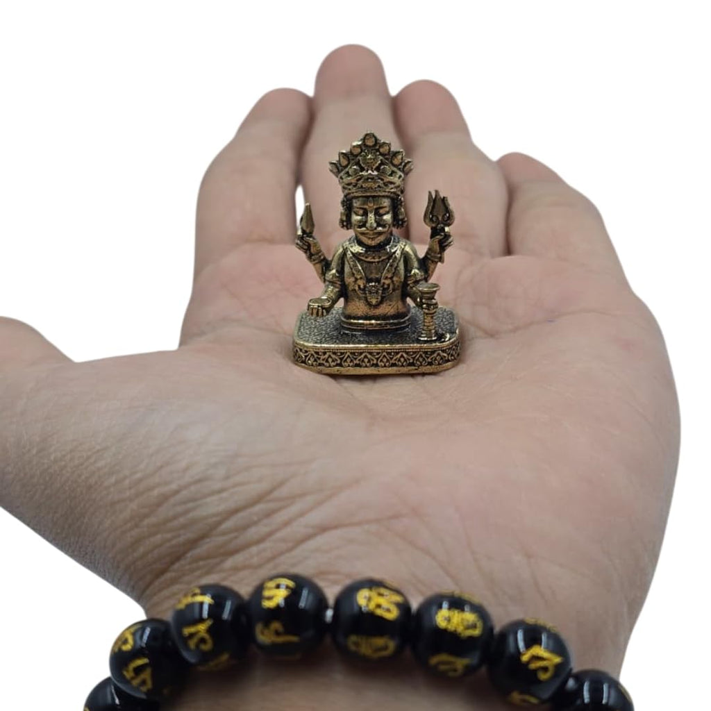 Brass Nakoda Bhairav Miniature Idol | 1.25 Inch | Small Baba Jain Murti for Pooja Room | Mini Statue |
