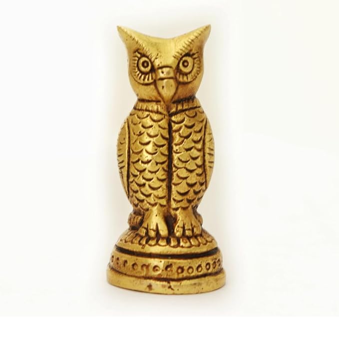 Brass Owl Statue for Vastu - 2.5 Inch