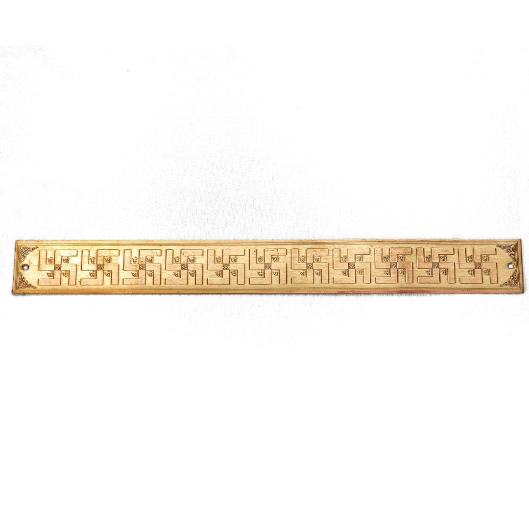 The Spiritual Living Copper Swastik Patti | 12 Inch | Vastu Strip | 11 Auspicious Swastika | Door Entrance for Vastu |