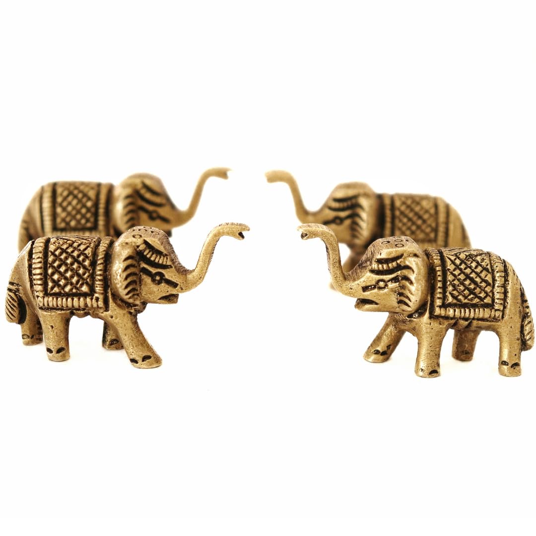 Small Brass Elephant - 1.5 Inch - 4 PCS