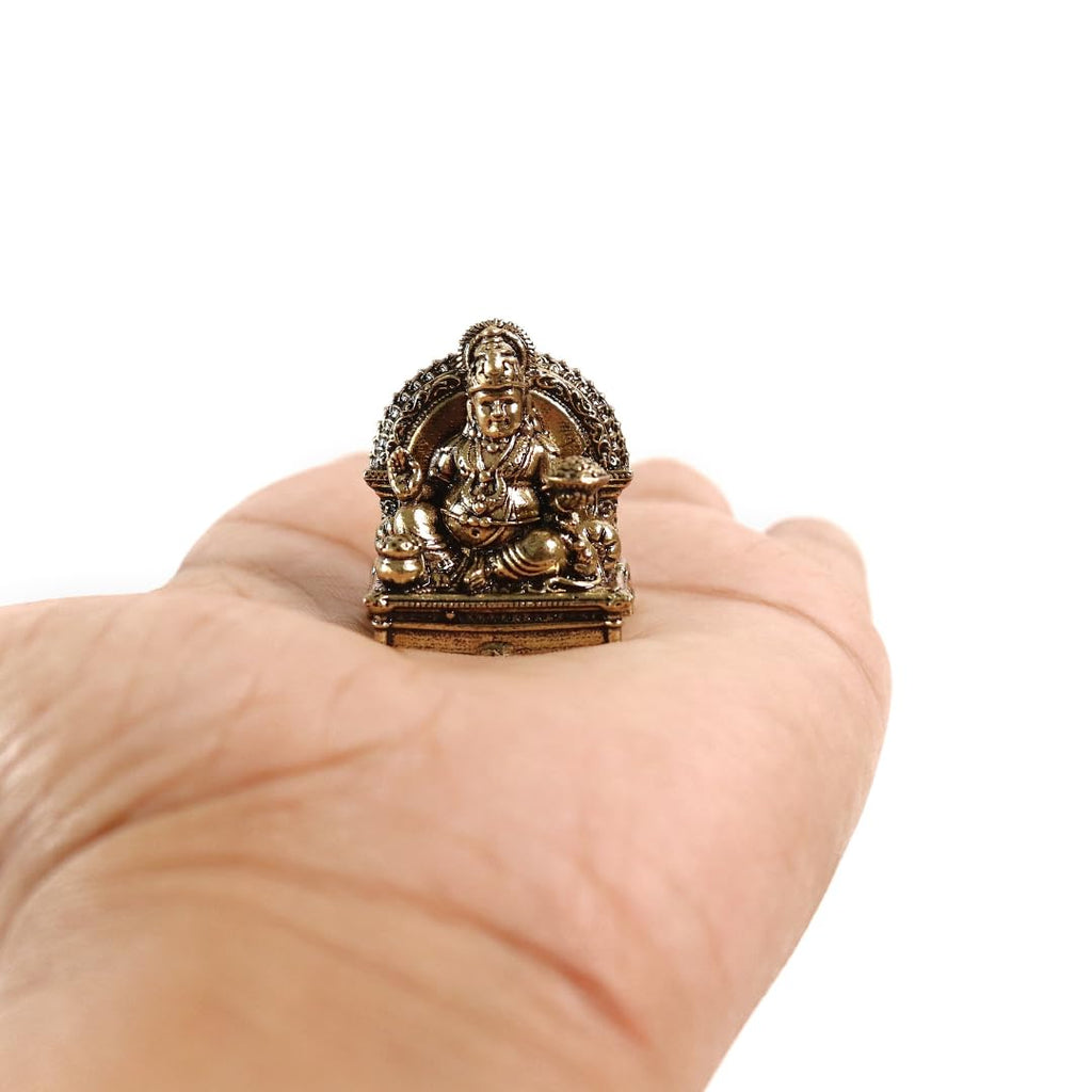 Brass Miniature Kubera | 1 Inch | Kuber Murti | God of Wealth Statue |Lord Kuber Small Idol |