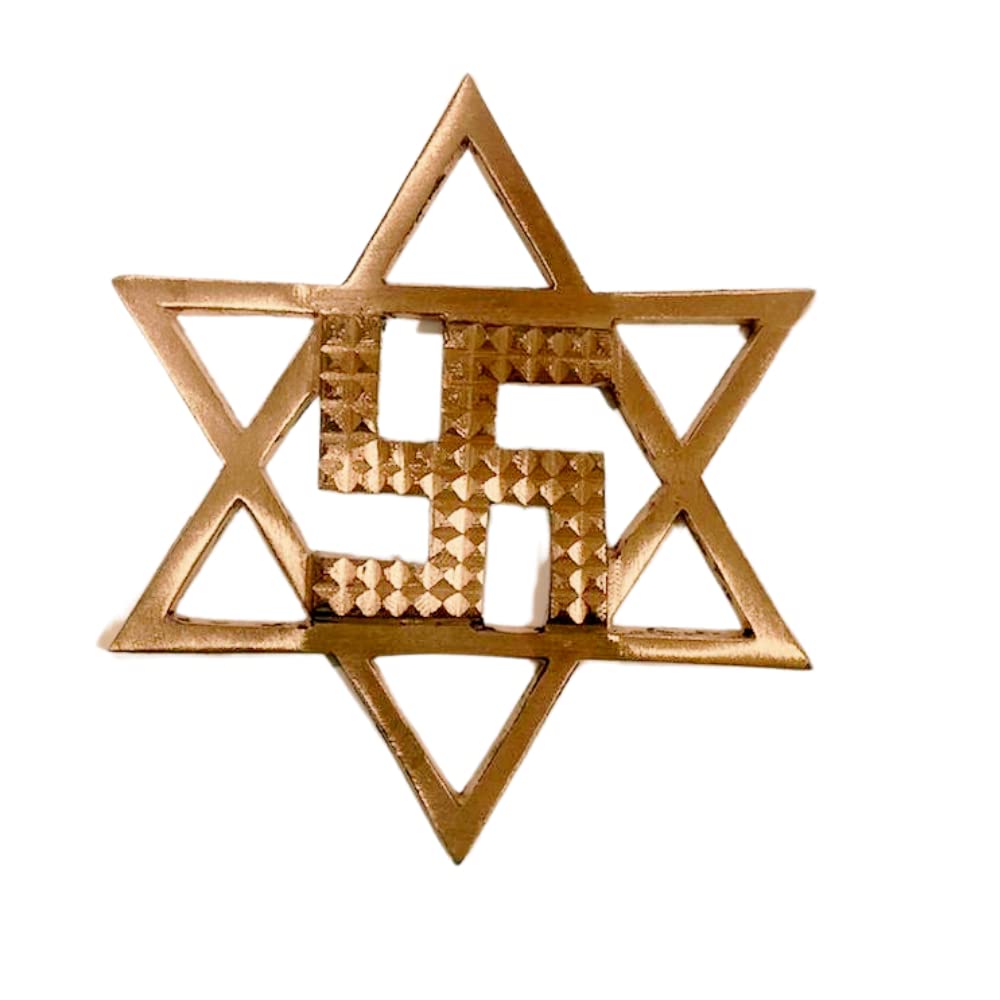 Copper Star Swastik Pyramid - 5.5 Inch