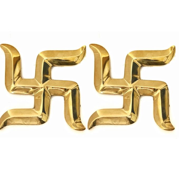 Brass Swastik for Door Entrance - 4 Inch - 2 Pcs