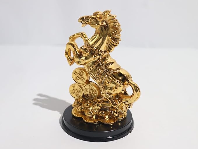 Resin Golden Horse With Uplifted Legs Standing Horse 4 INCH