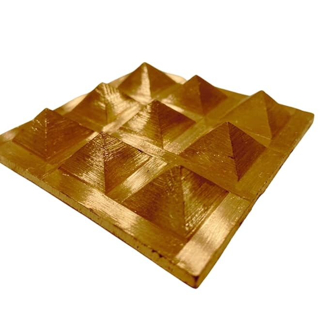 Copper Vastu Pyramid Center & Energy Plate ( 2 Pcs Set )