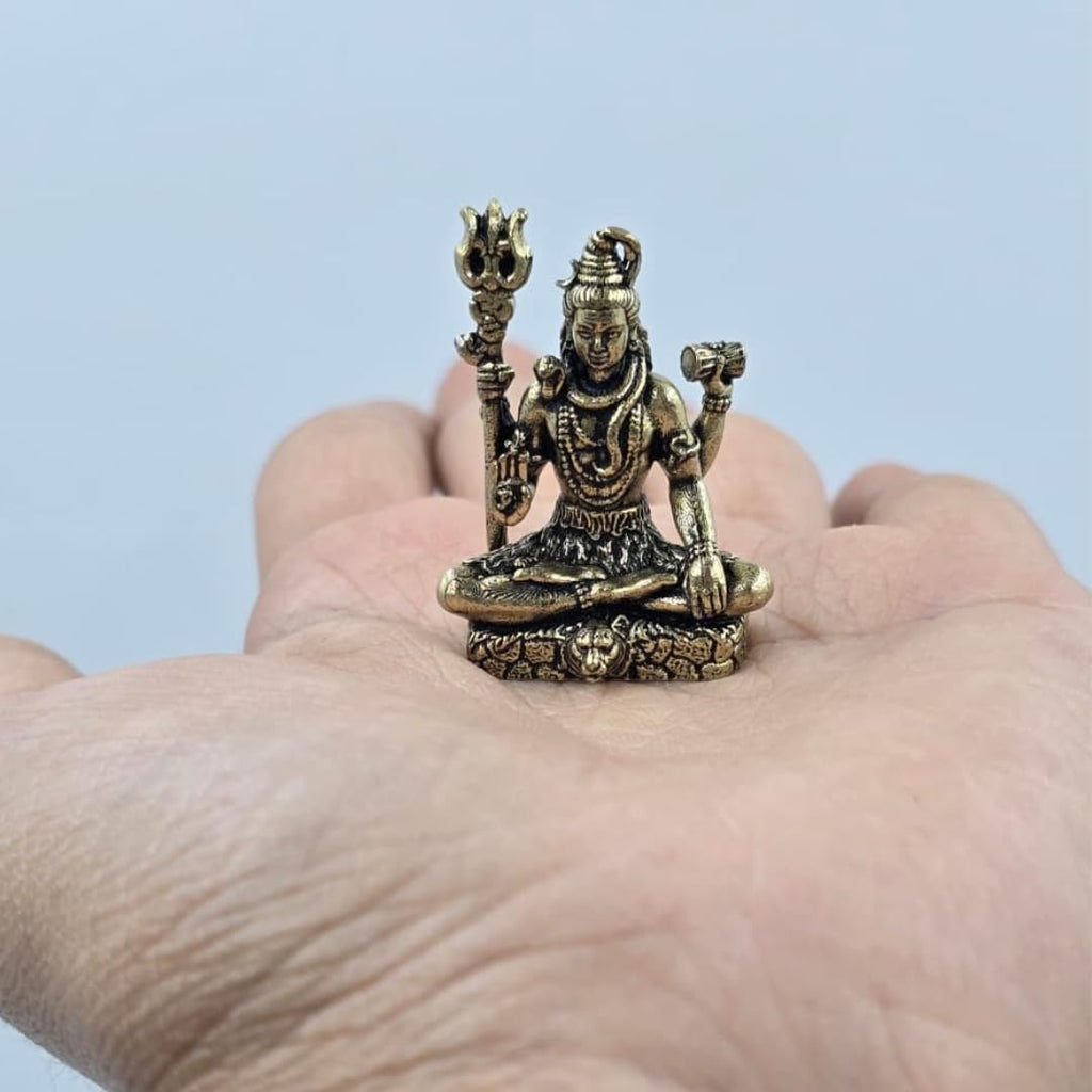 Meditating Lord Shiva Miniature Idol | 1.25 Inch | Brass | Shivji | ॐ नमः शिवाय |