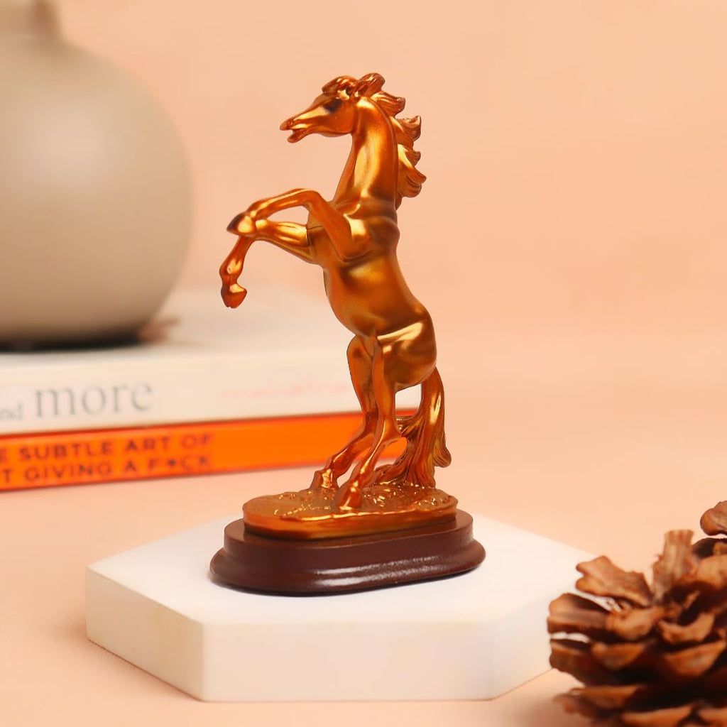 Resin Horse Statue for Home Decor | 4.5 Inch | Uplifted Legs | Feng Shui and Vastu |  Showpiece |