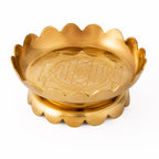 Brass Shree Yantra Lotus Stand | 4 Inch |Sri Yantra Plate for Puja |Lotus Chowki | Pooja Accessories |Diwali |