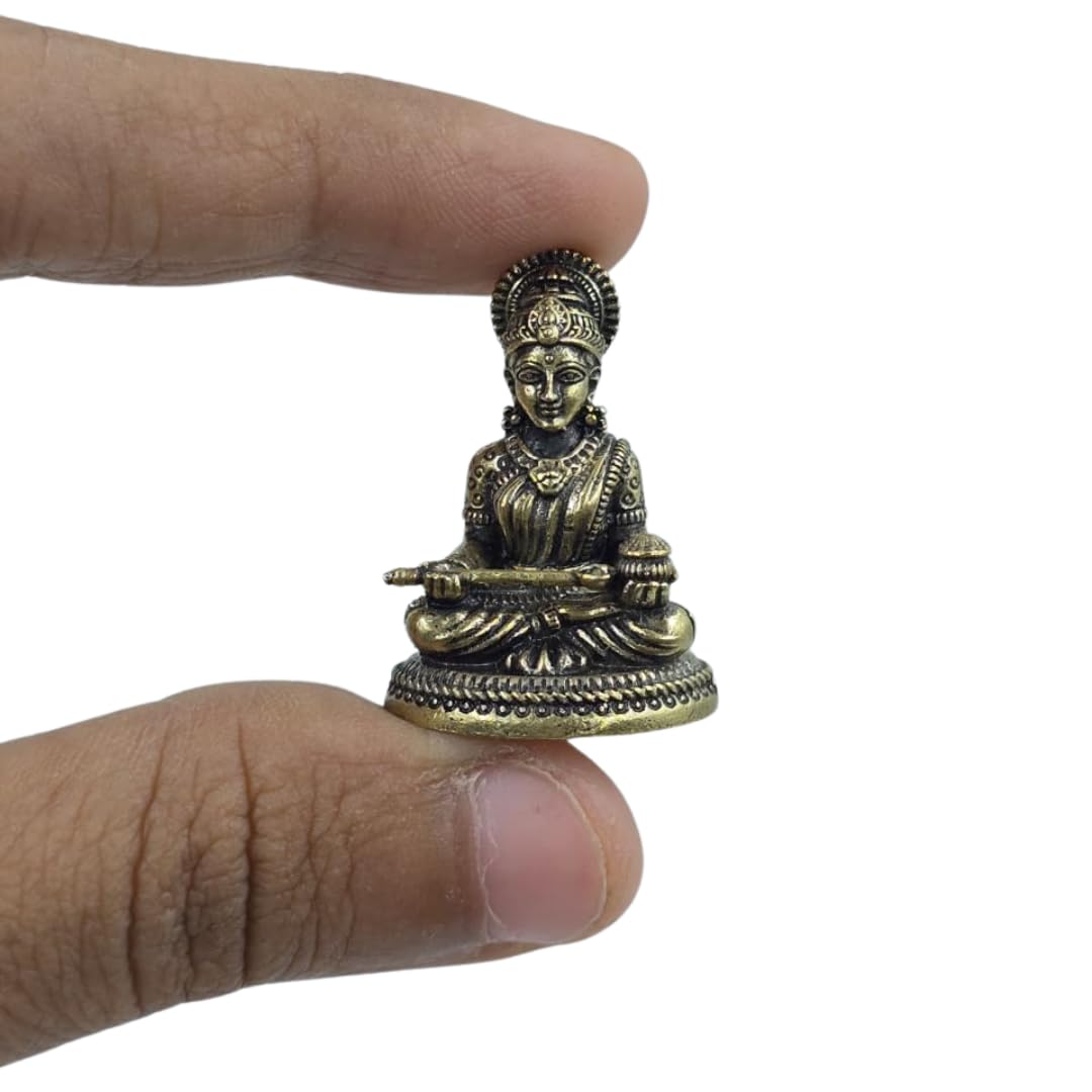 Small Brass Maa Annapurna Minature Idol | 1 Inch |  Car Dashboard | Pooja Room |