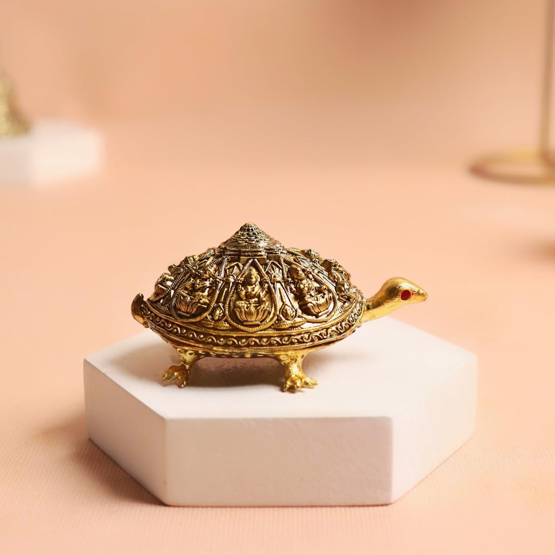 Finecrafted Brass Kachua for Good Luck | 2 Inch |  Ashta Lakshmi | Turtle Showpiece