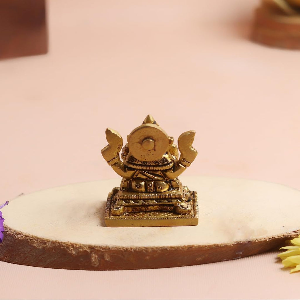 Brass Ganpati Idol for Home | 2 Inch | Ganesha Idol for Car | Home Decor | | Pital | Ganesh Ji Ki Murti | गणपति बप्पा मोरया |