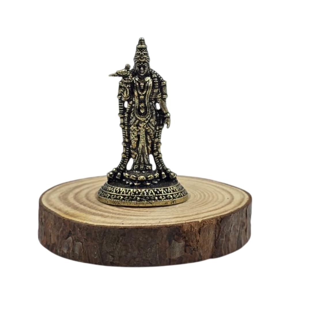 Brass Meenakshi Amman Idol | 1.5 Inch | Small Maa Madurai Amman Murti |Tamil | Temple | Miniature |