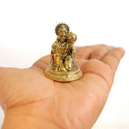 Small Brass Hanuman Idol | 1.5 Inch | Mini Lord Hanuman Ji Statue for Car | Bajrangbali Murti | Maruti Idol |