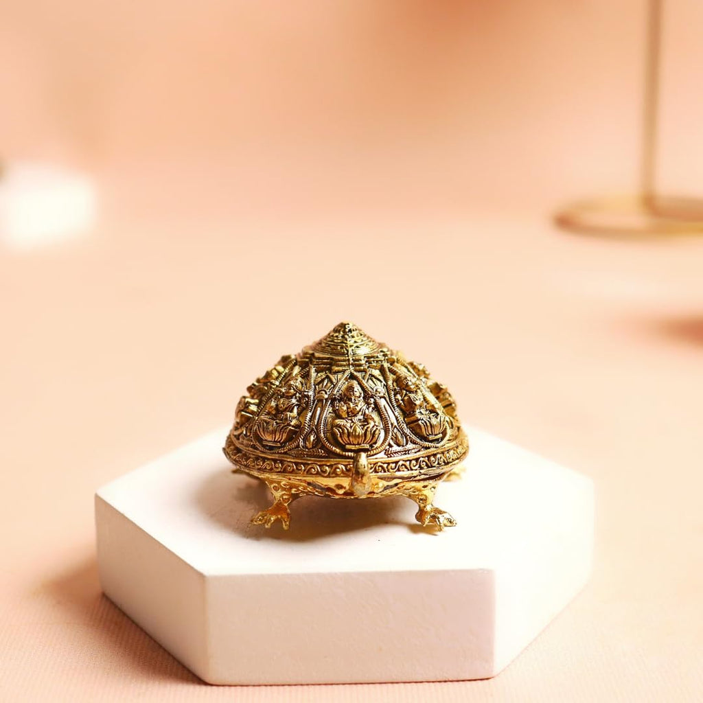 Finecrafted Brass Kachua for Good Luck | 2 Inch |  Ashta Lakshmi | Turtle Showpiece