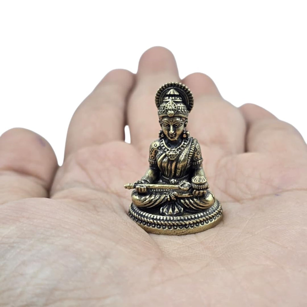 Small Brass Maa Annapurna Minature Idol | 1 Inch |  Car Dashboard | Pooja Room |