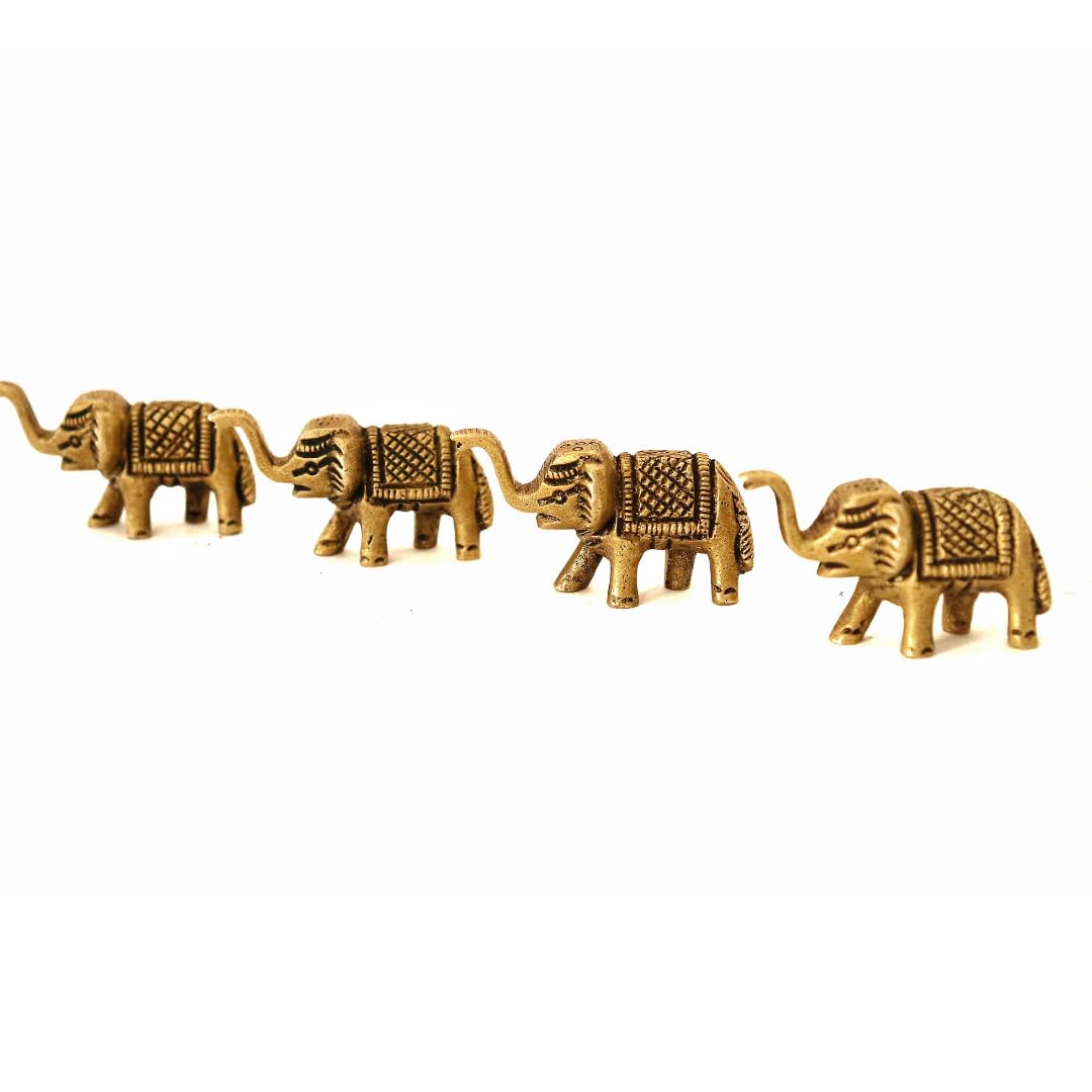 Small Brass Elephant - 1.5 Inch - 4 PCS