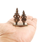 Vithal Rukmini Murti Brass | 1.5 Inch | Small Show Piece | Idol for  Vithoba & Rakhumai | Pandharpur |