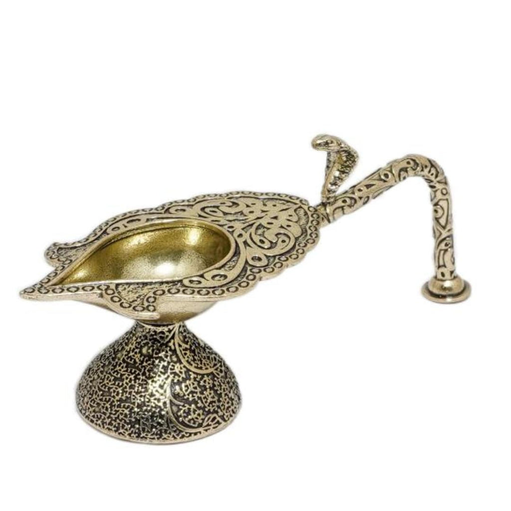 Brass Aarti Diya with Handle - 4.5 Inch