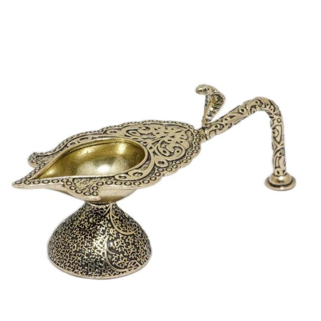 Brass Aarti Diya with Handle - 4.5 Inch