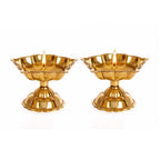 Brass Pooja Diya | 2.5 Inch | Pack of 2 | Kuthu Vilakku | Home Temple | Diwali |